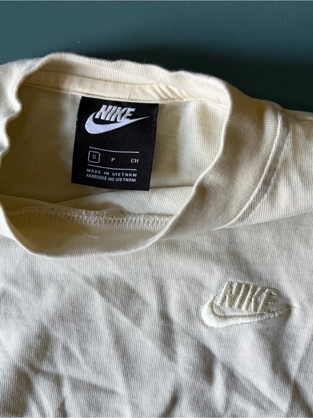 Cream Nike long sleeve top